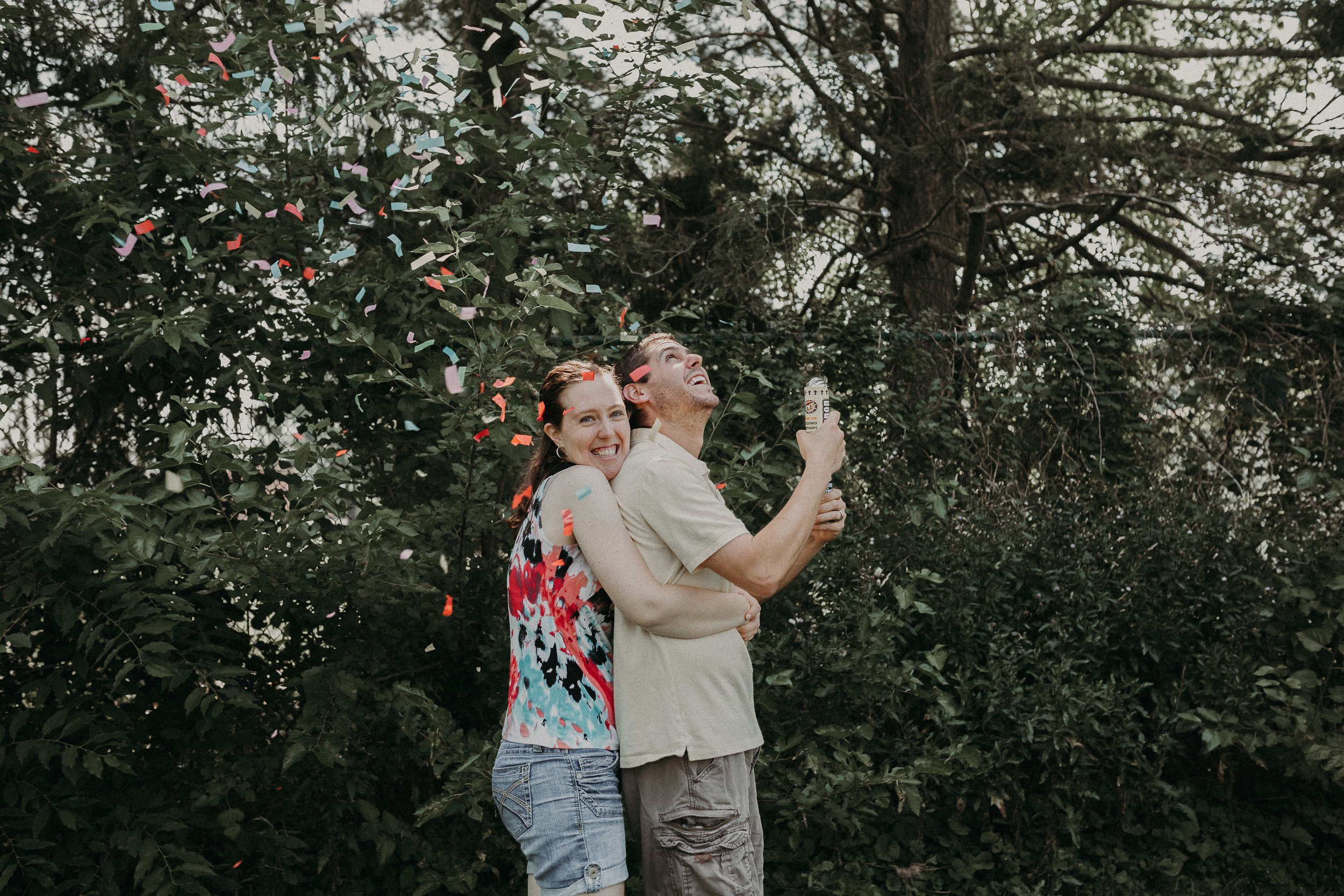 Backyard Surprise Gender Reveal in Millersville, Pennsylvania 