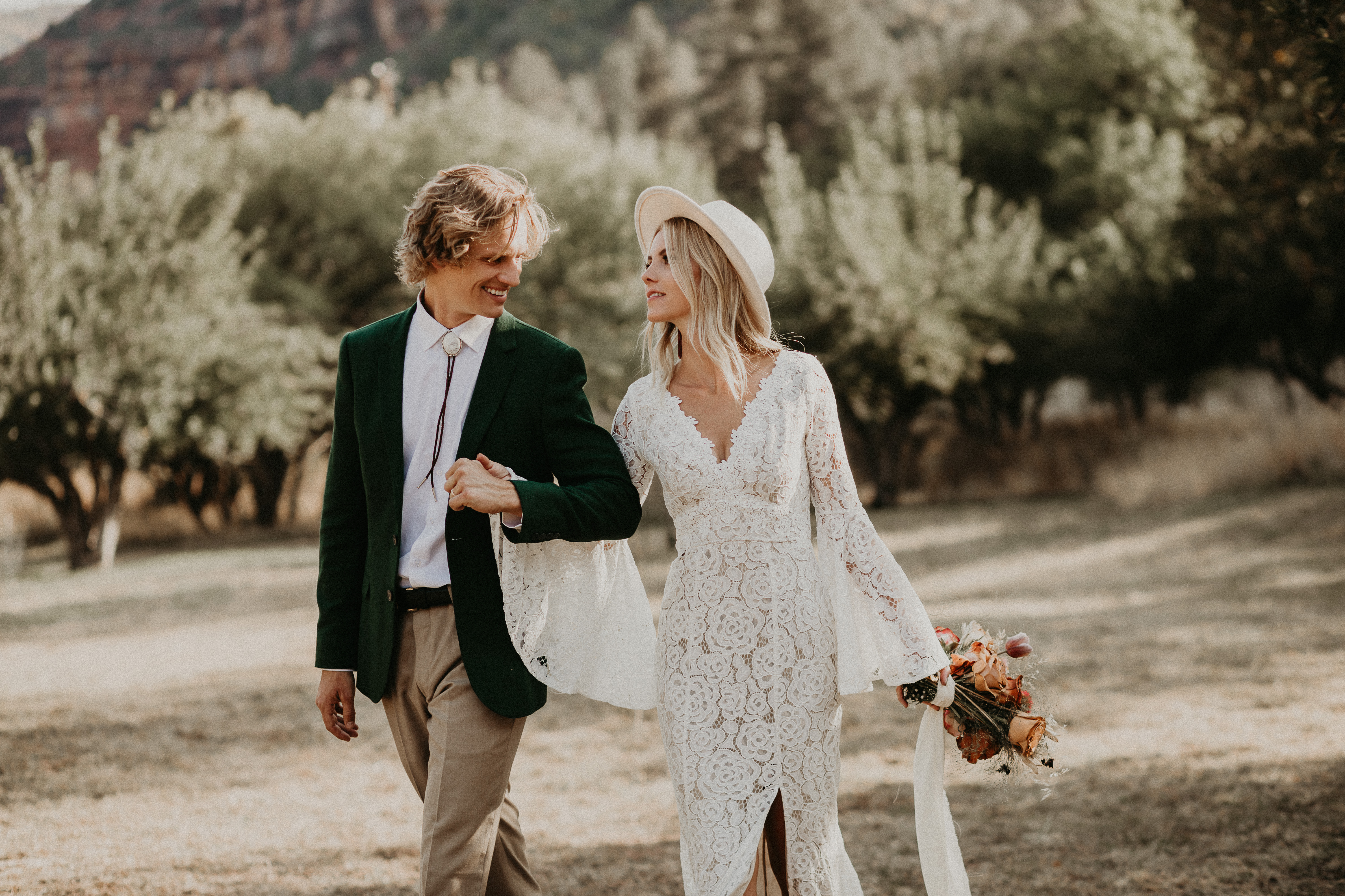 Boho elopement at Rock Slide State Park in Sedona, Arizona as a place to elope in Arizona