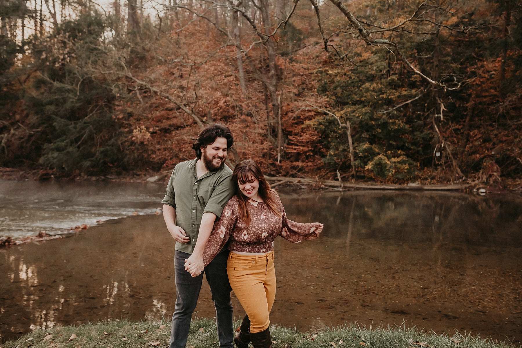 Foggy Irish sunrise fun couples session