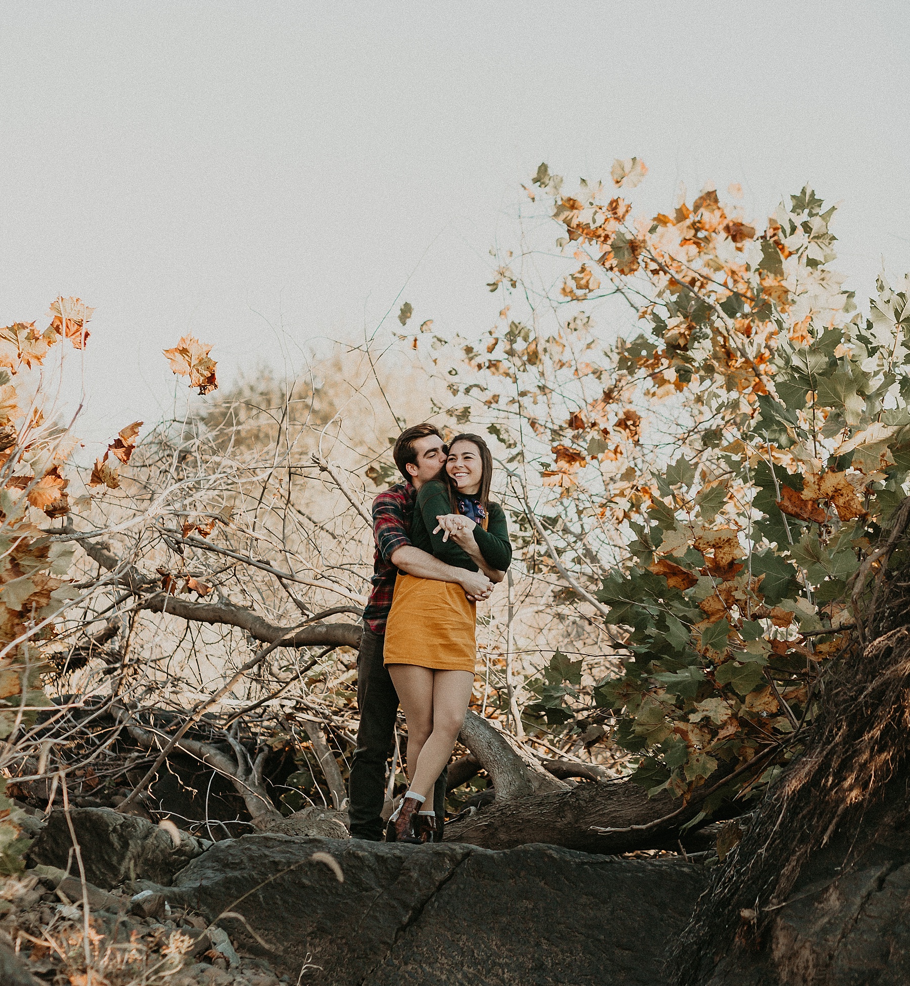 Falltime adventurous engagement session