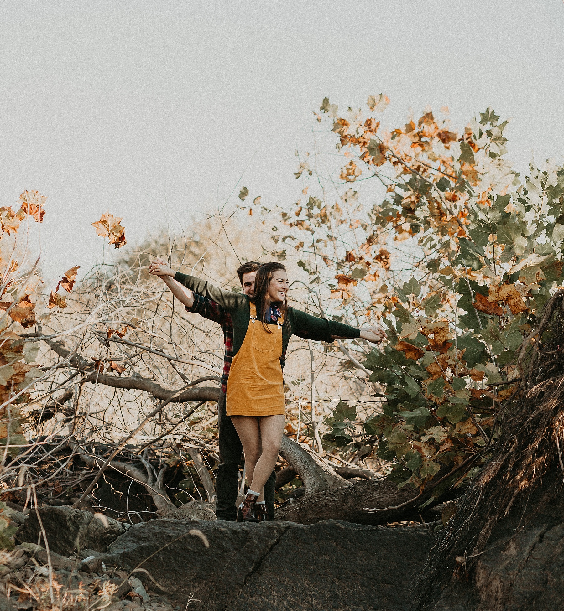 Falltime adventurous engagement session