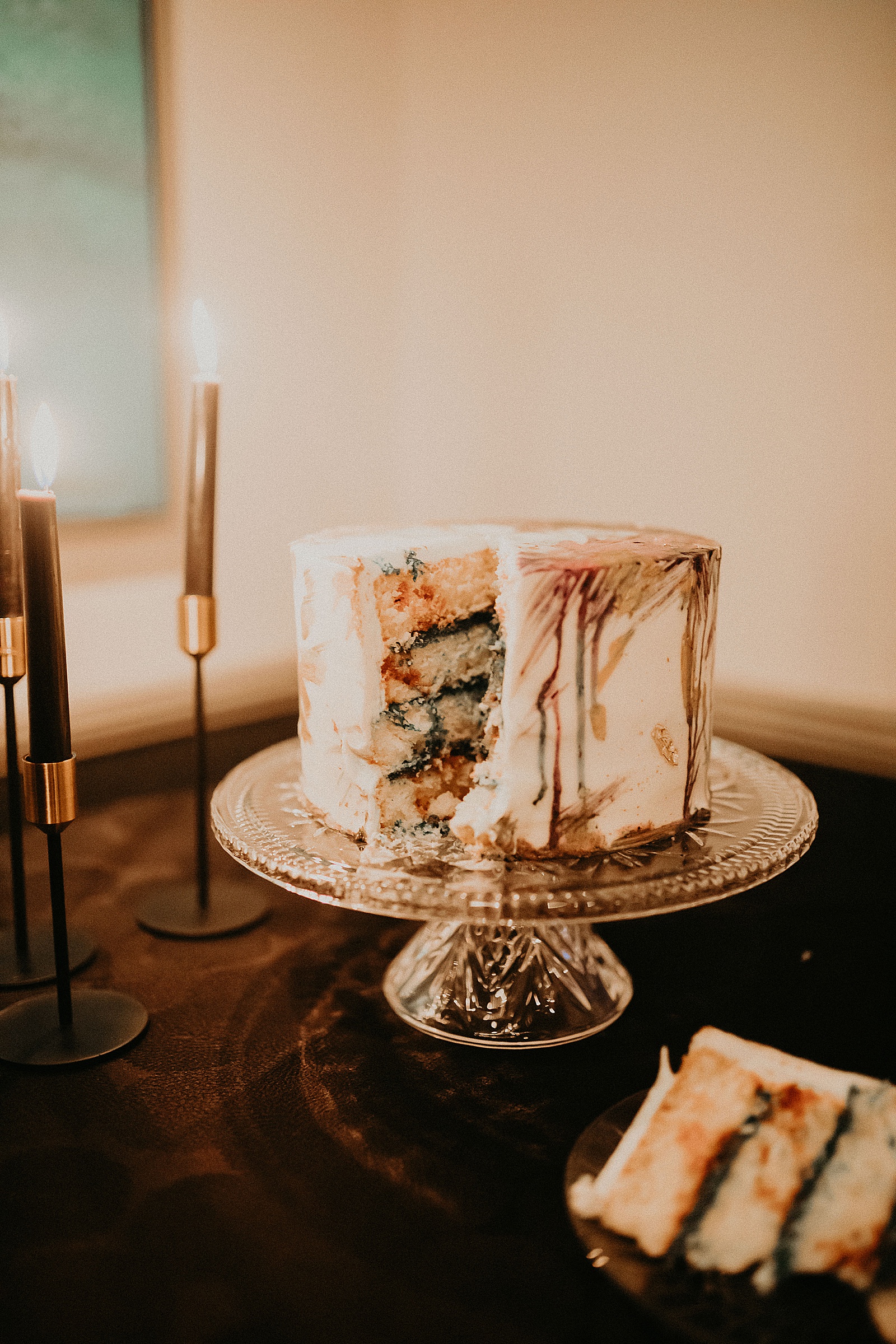 Bride and Groom cutting their wedding cake